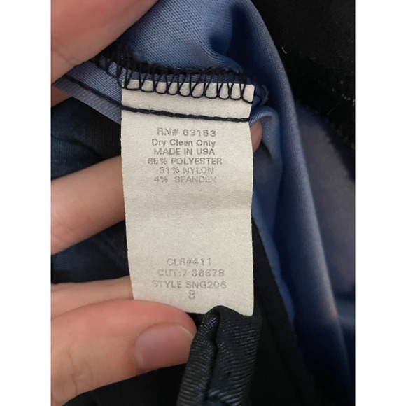 Vintage 90s CDC Navy Satin Halter Blue Roses Cocktail Dress Size 8 - Picture 7 of 7